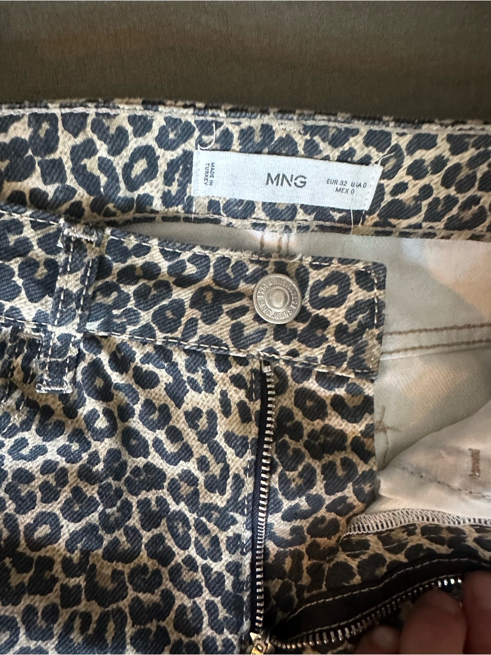 Mango Black and Cream Leopard-Print Jeans - Picture 2 of 5